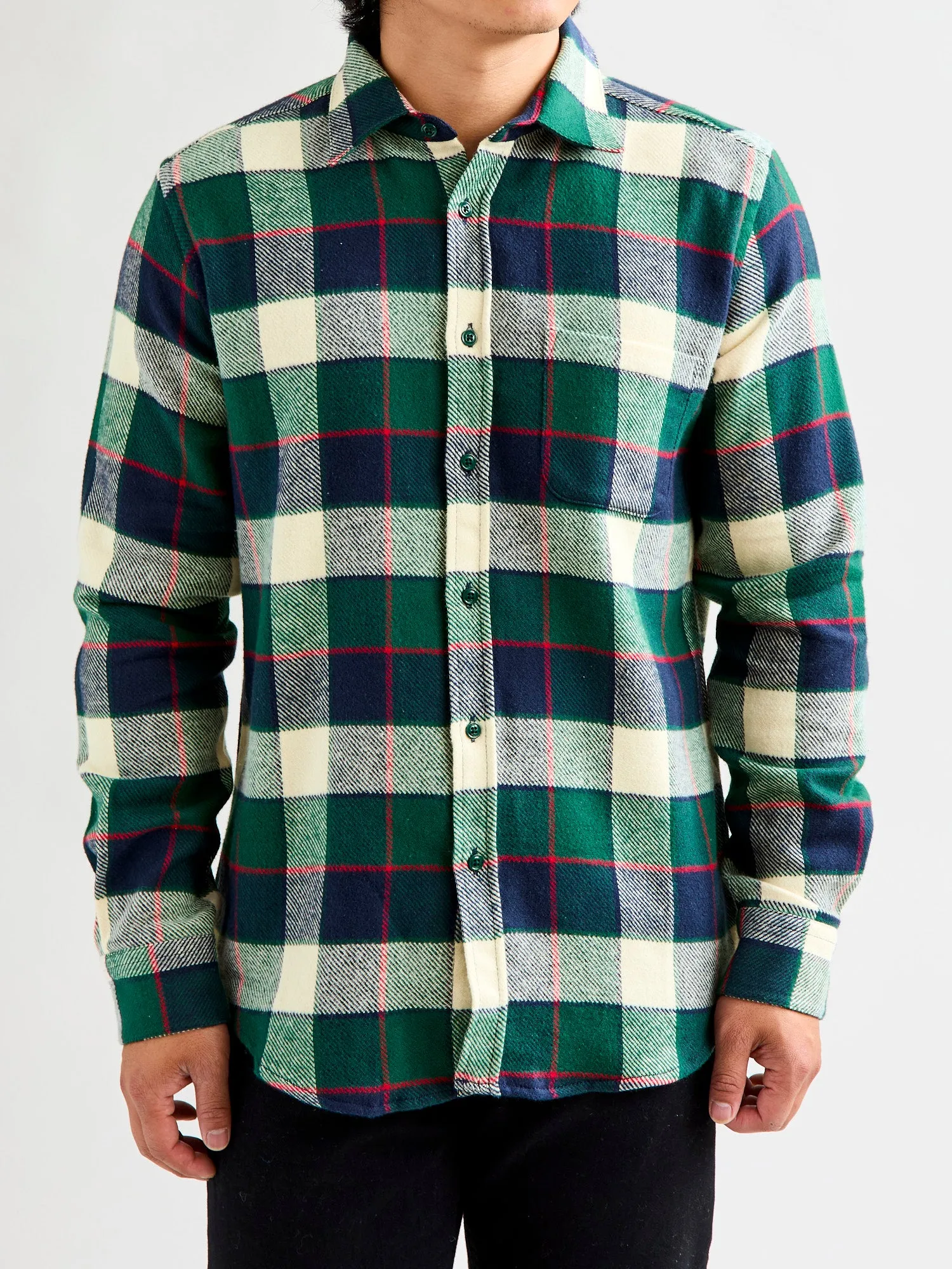 Bottle Button-Up Shirt in Blue Green