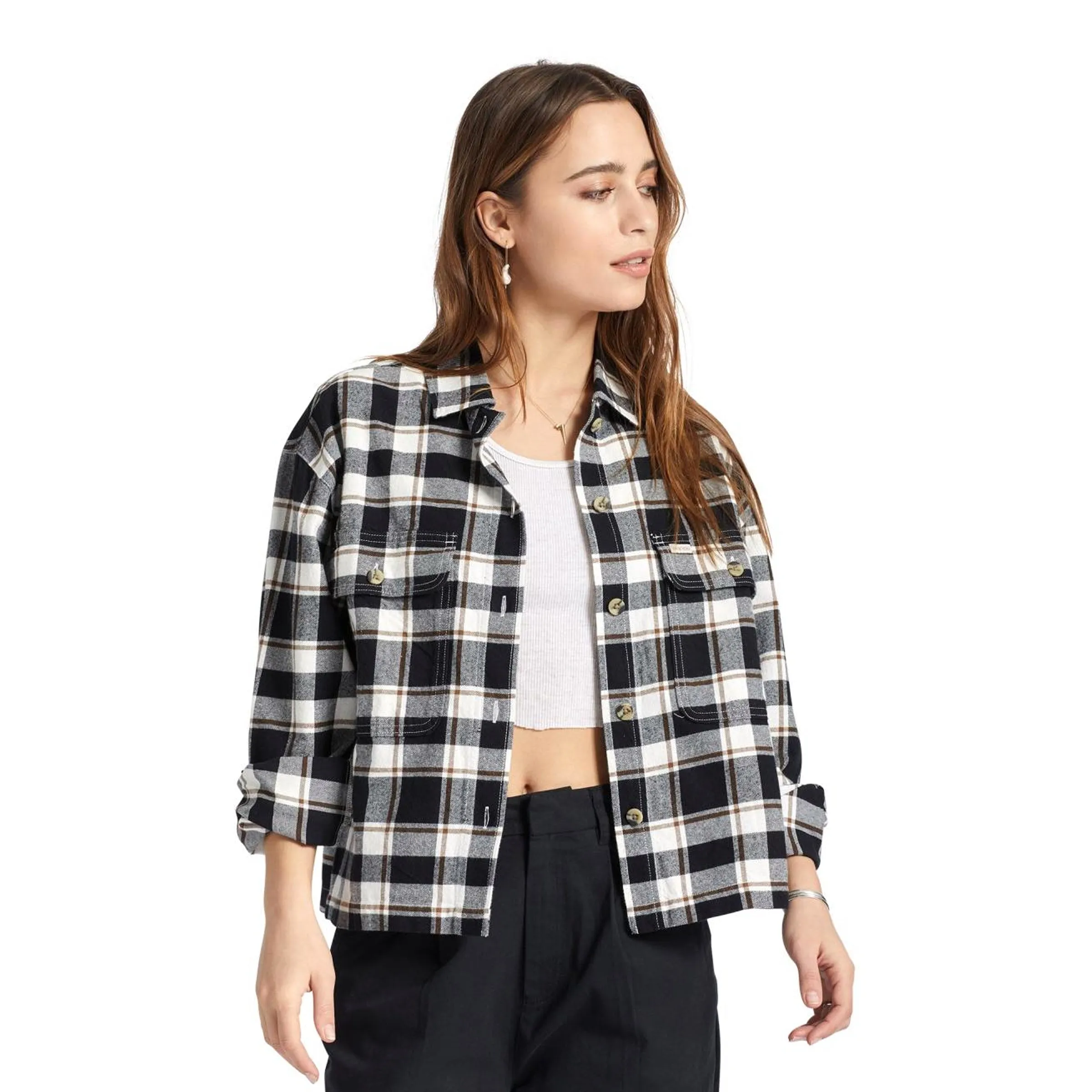 Bowery Lightweight Flannel - Black/Off White
