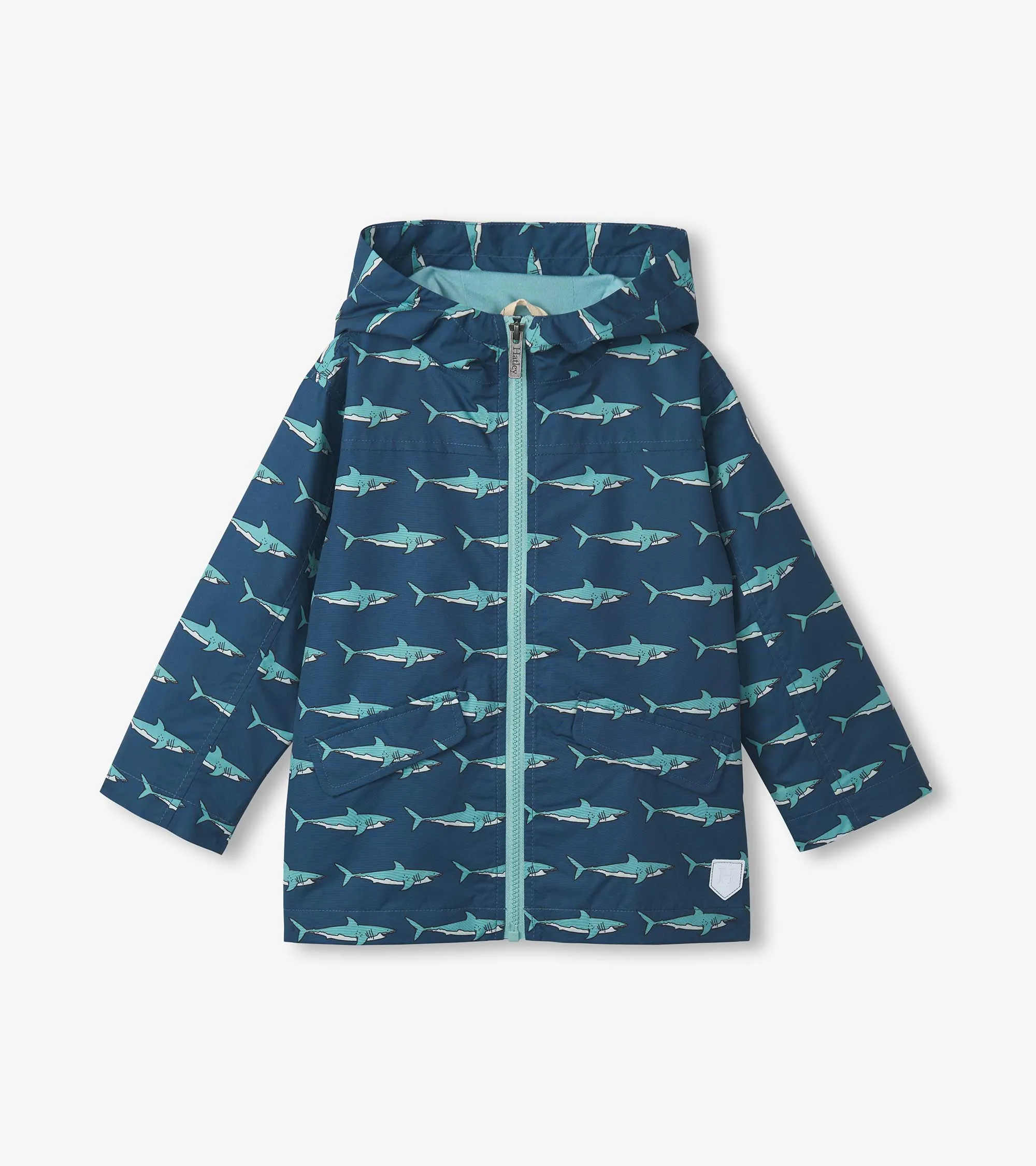 Boys Shark Tank Zip-Up Lightweight Rain Jacket