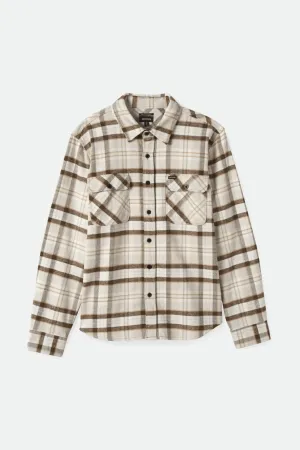 BRIXTON Bowery Heavy Weight L/S Flannel - Beige/Off White/Desert Palm