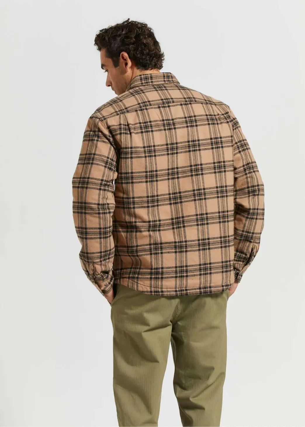 BRIXTON Bowery Quilted Flannel - Woodsmoke/Black