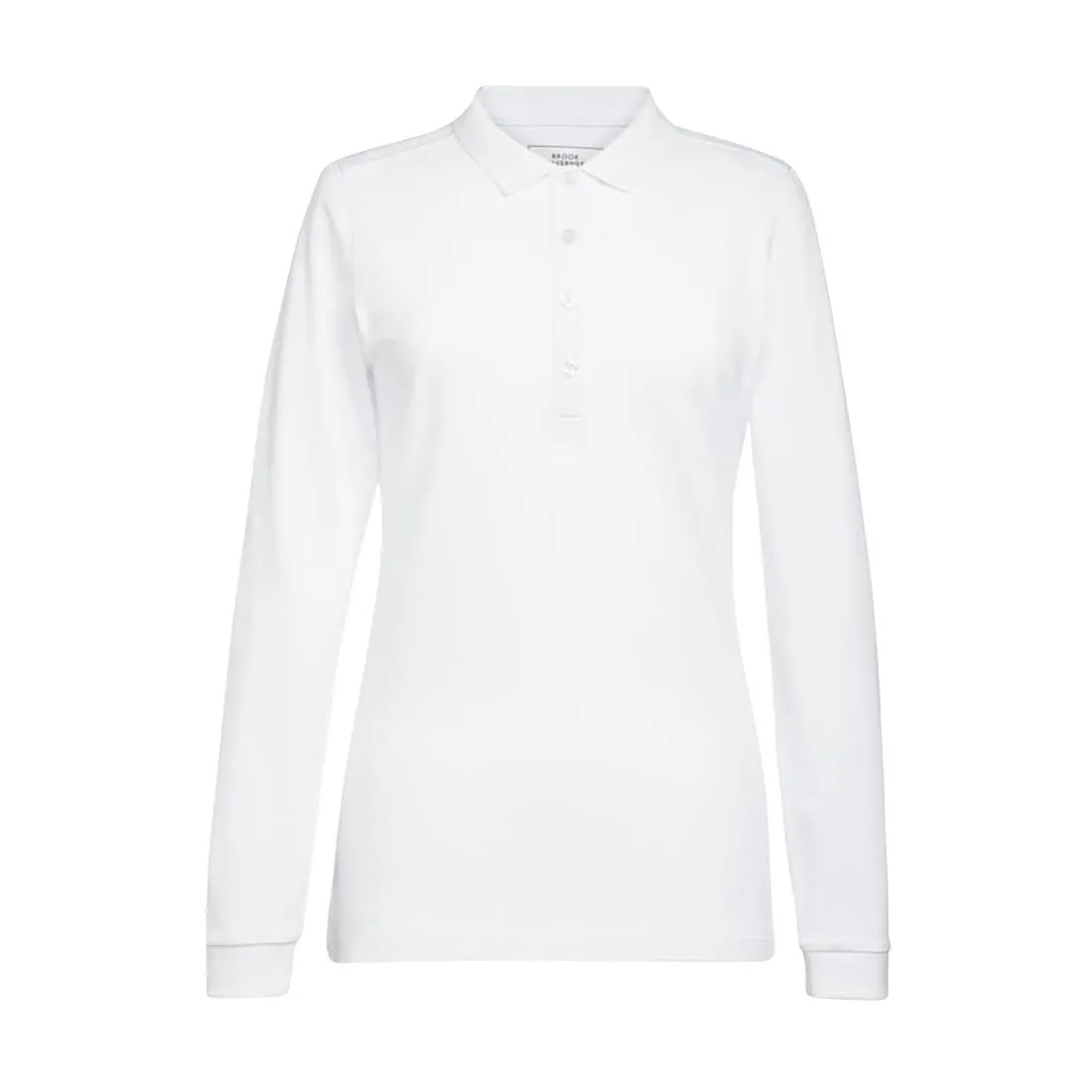 Brook Taverner Anna Womens Long Sleeve Polo Shirt White Size L
