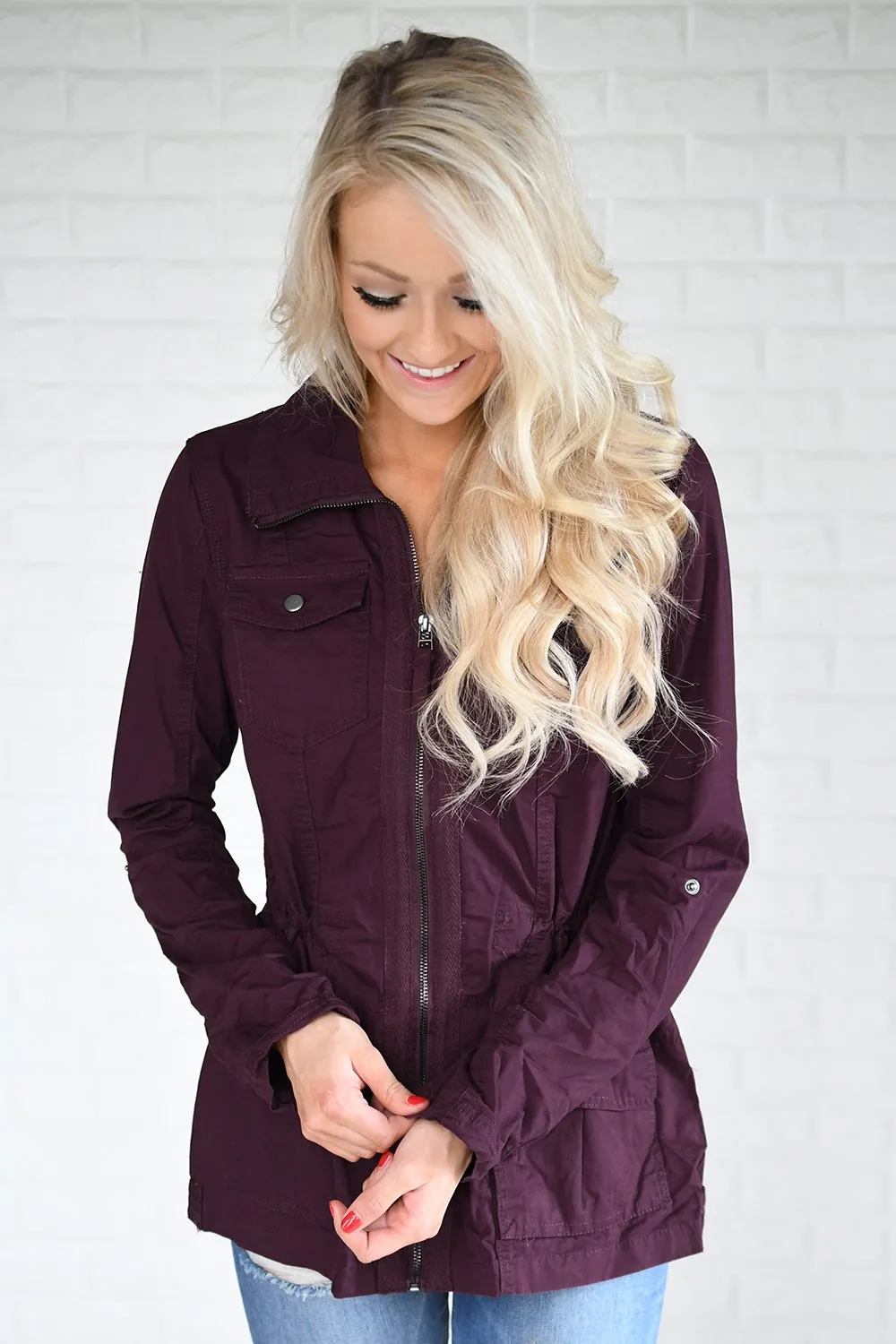 Burgundy Cargo Jacket