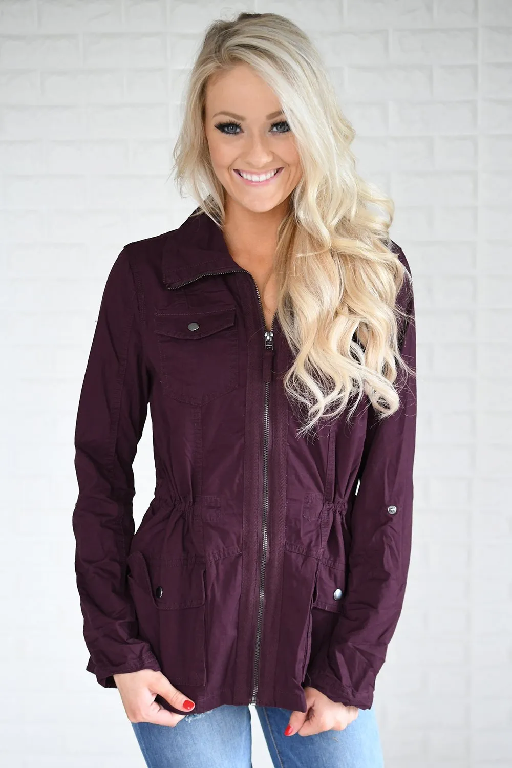 Burgundy Cargo Jacket