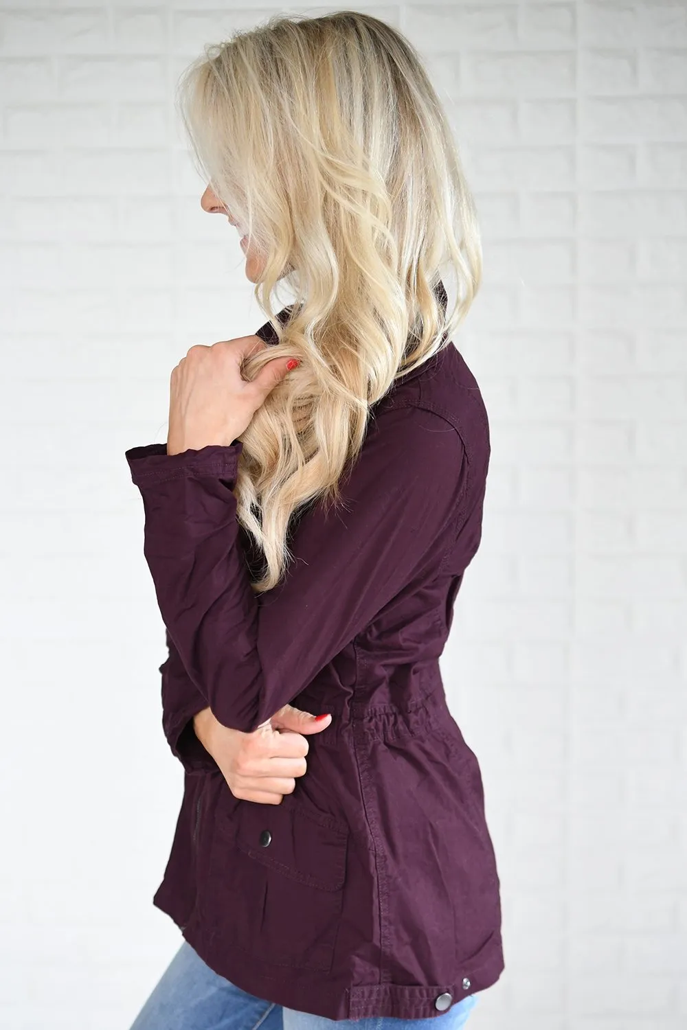 Burgundy Cargo Jacket