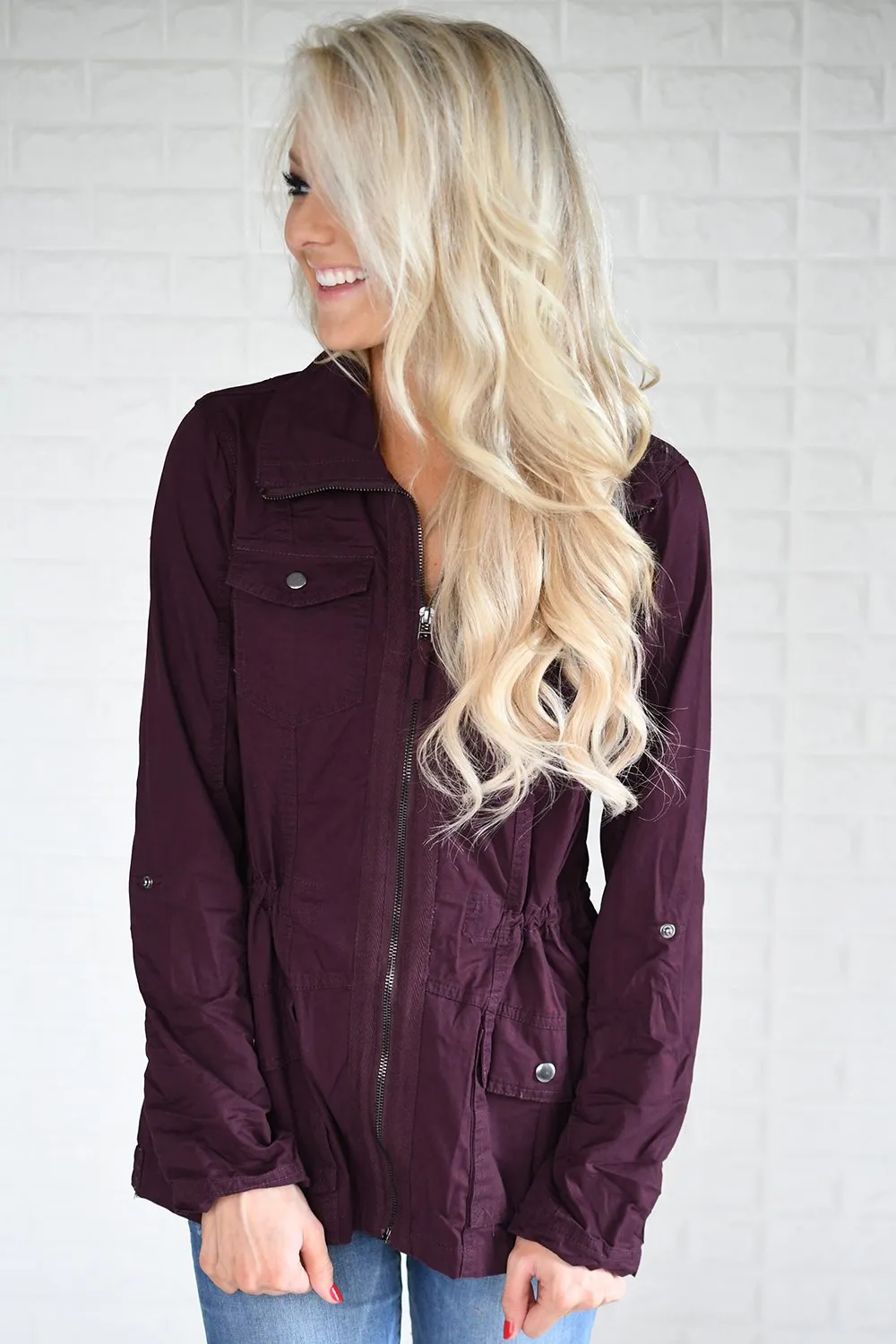 Burgundy Cargo Jacket