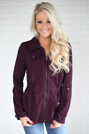 Burgundy Cargo Jacket