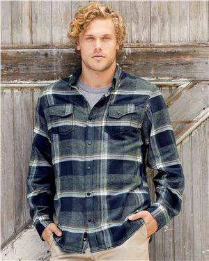 Burnside Men's Long Sleeve Snaps Plaid Flannel Shirt - 8219