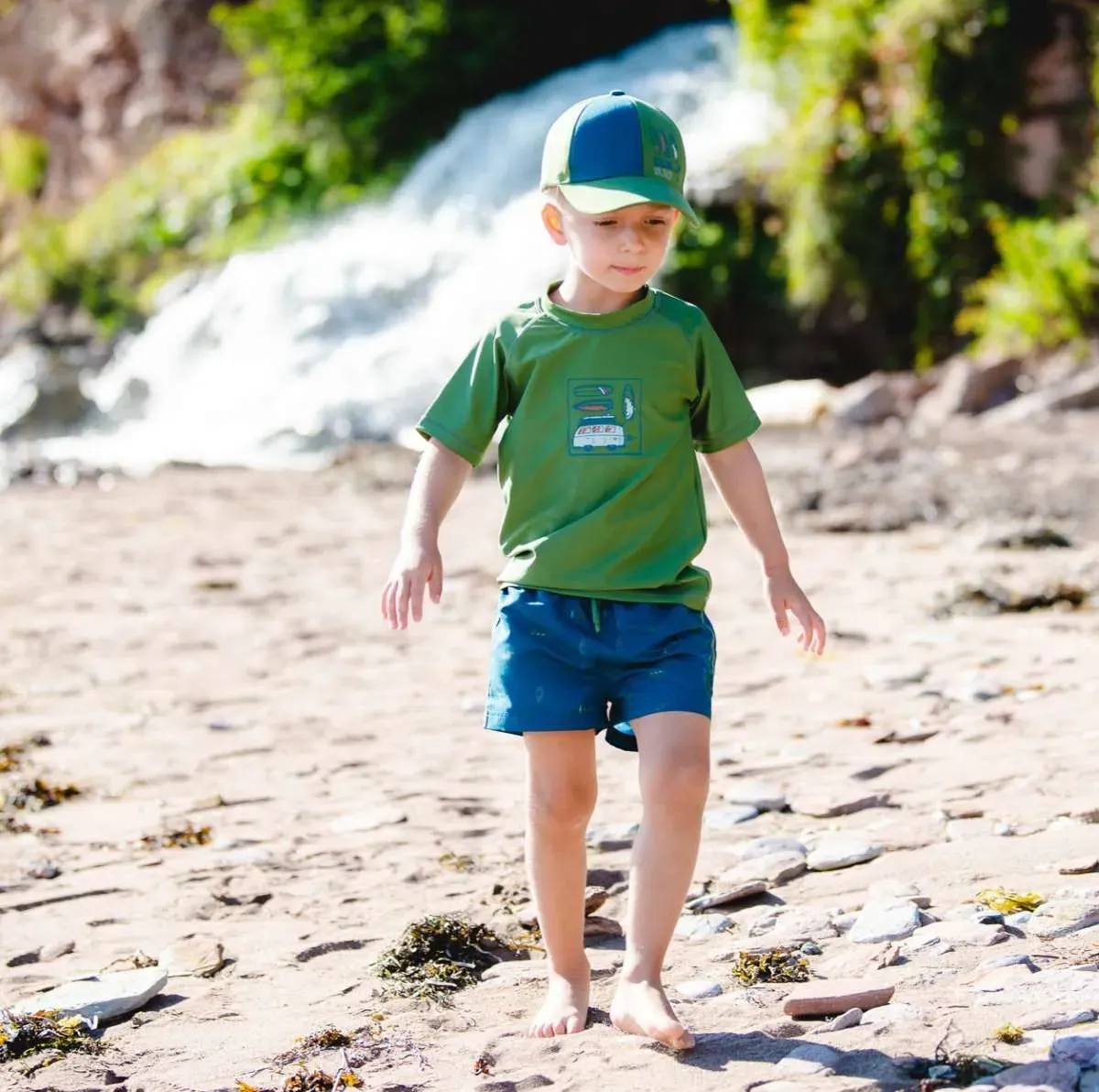Calikids Toddler & Kid Boys’ Summer Cap – Green Combo – Sizes 18m to 5 Y
