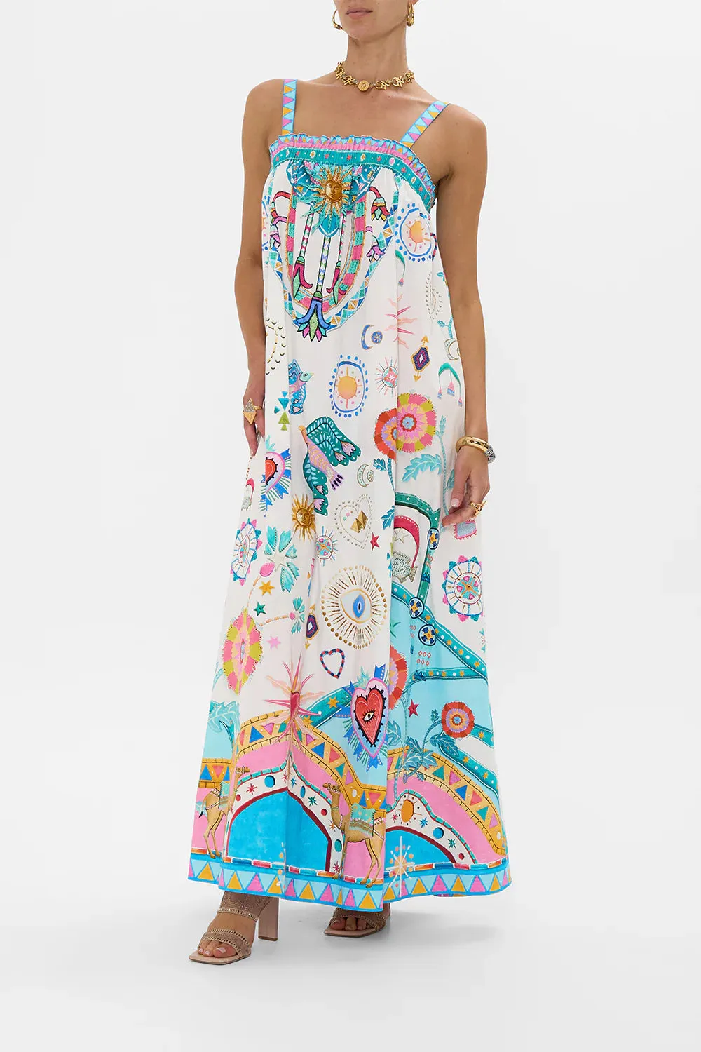 CAMILLA - Wide Strap Sundress Living in Colour