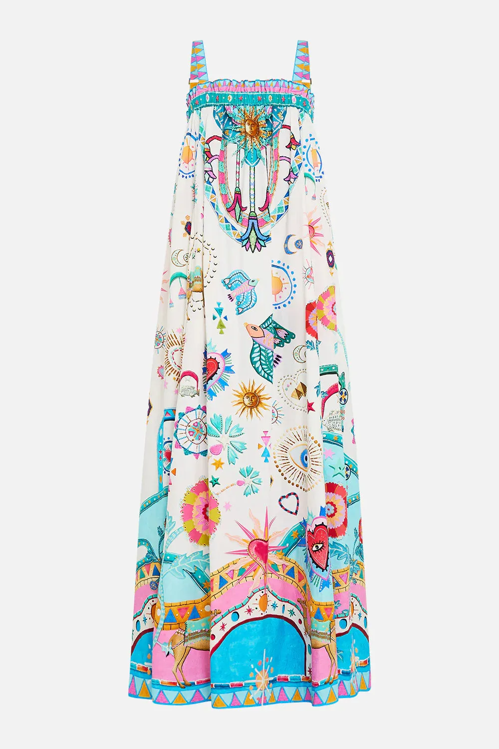 CAMILLA - Wide Strap Sundress Living in Colour
