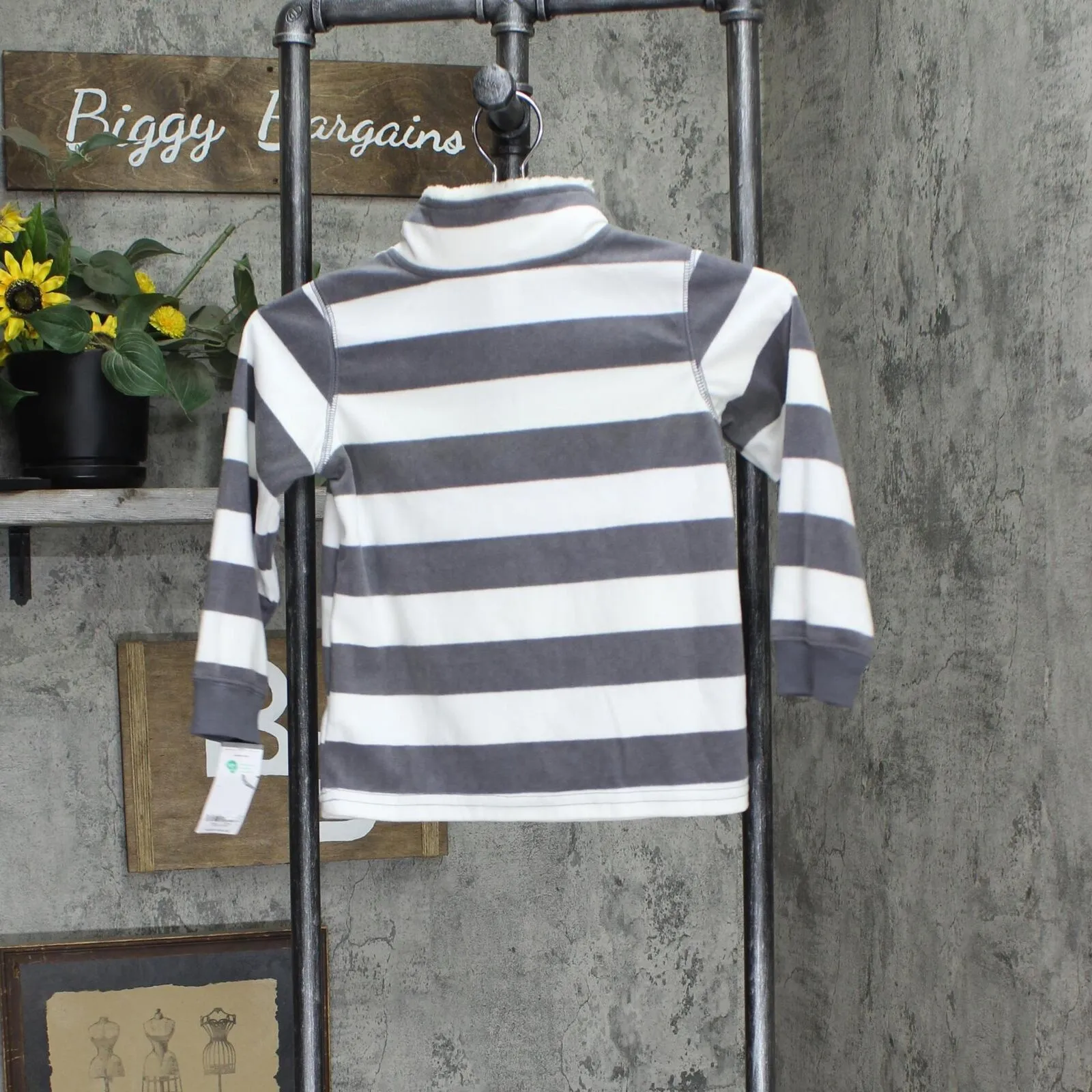 Carter's Toddler Boy Striped Fleece Pullover Sweatshirt 2Q223110 Gray Stripe 5T