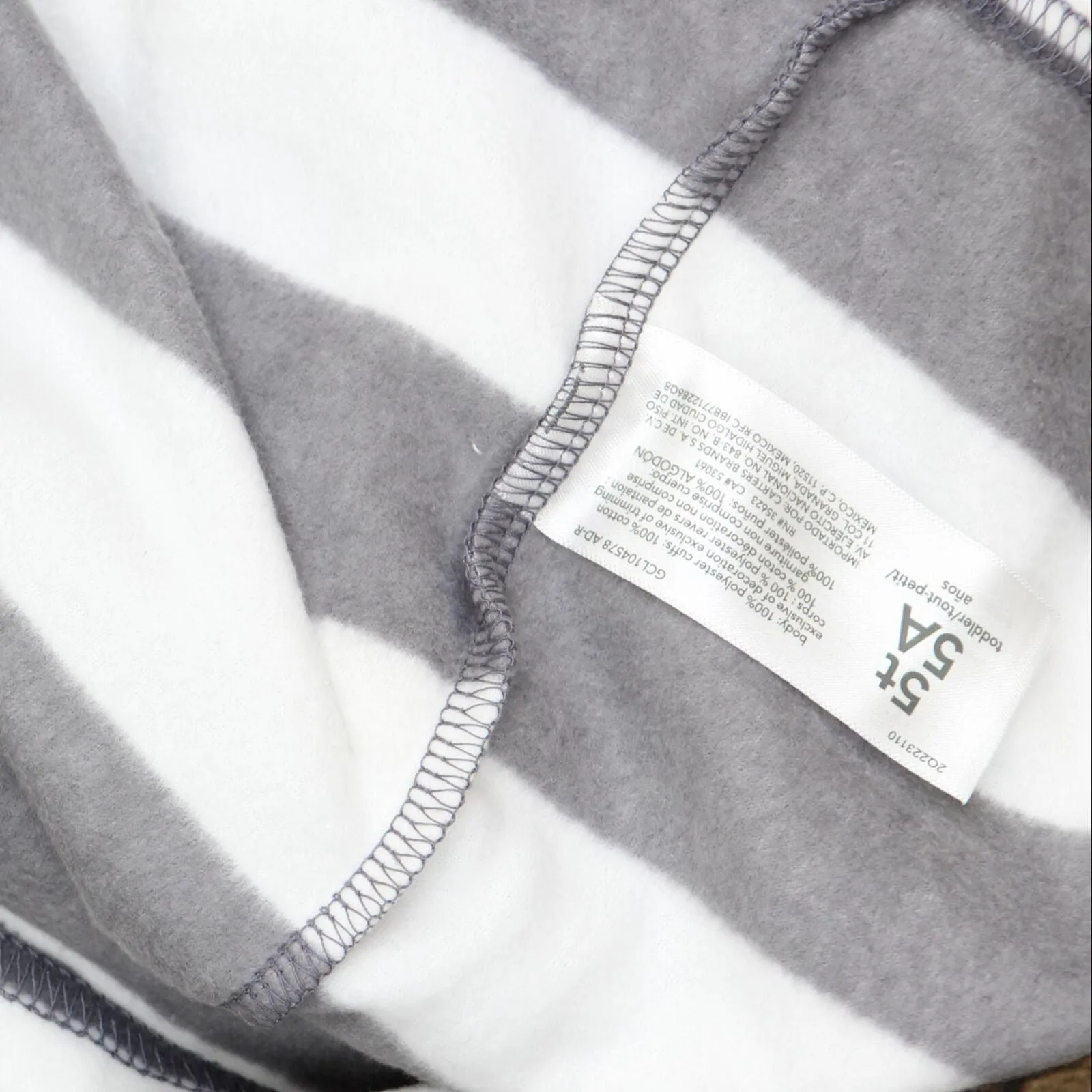 Carter's Toddler Boy Striped Fleece Pullover Sweatshirt 2Q223110 Gray Stripe 5T