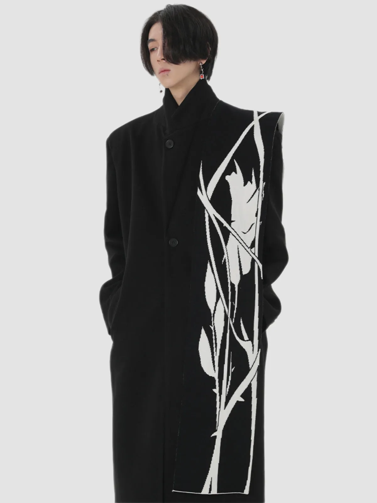 Cashmere Woolen Black Overcoat