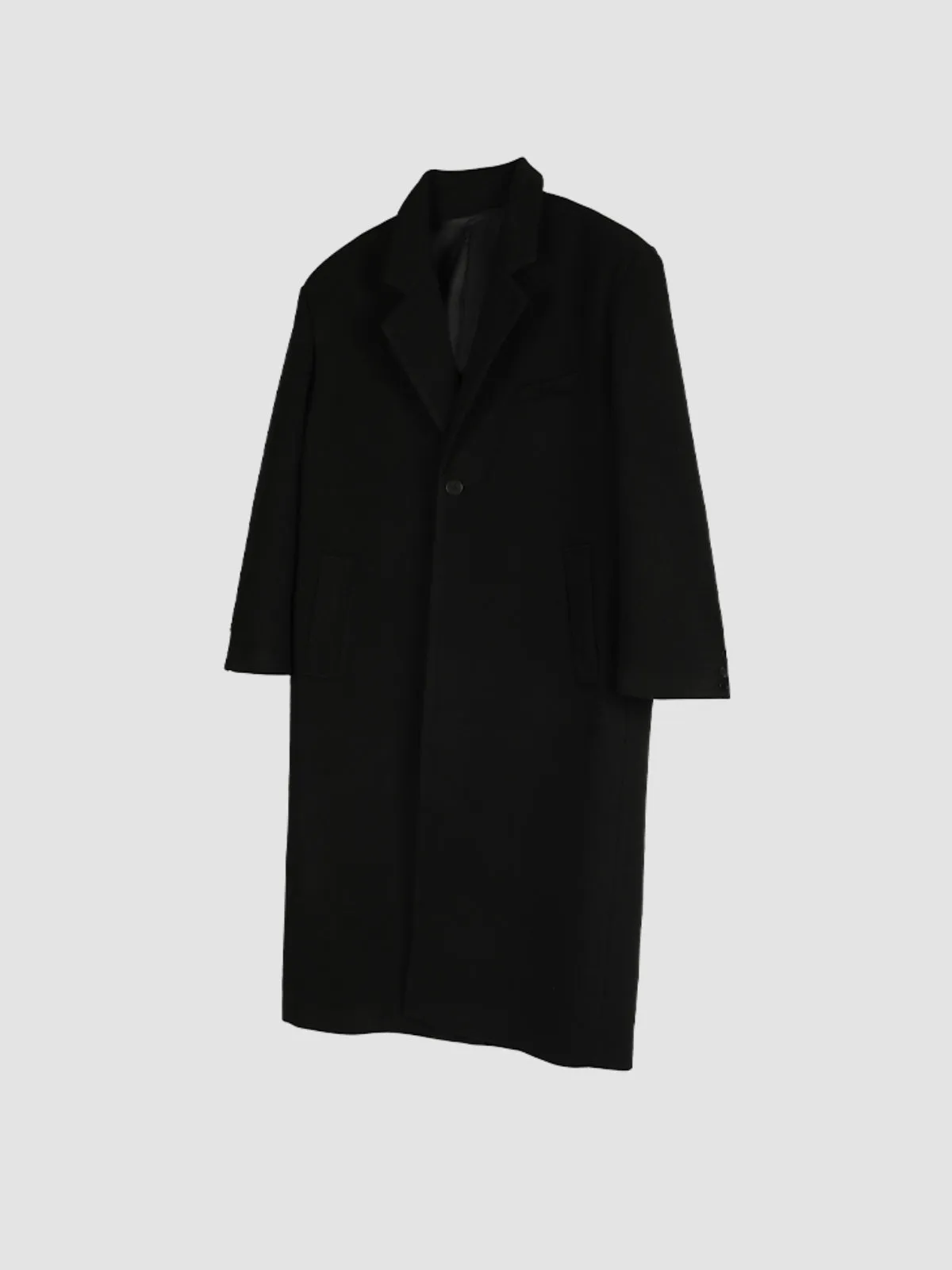 Cashmere Woolen Black Overcoat