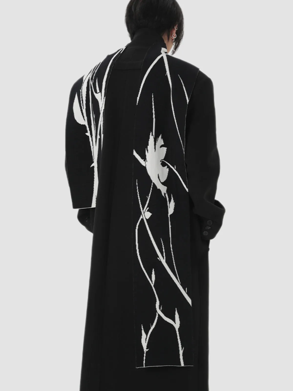 Cashmere Woolen Black Overcoat