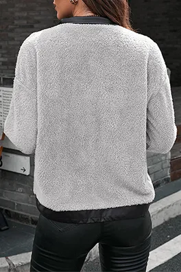 Casual Patchwork Zipper Turndown Collar Outerwear(4 Colors)