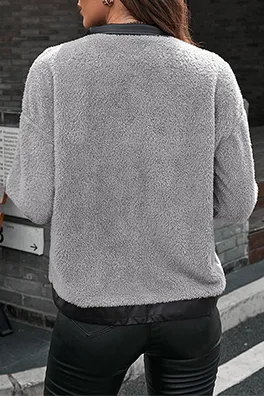 Casual Patchwork Zipper Turndown Collar Outerwear(4 Colors)