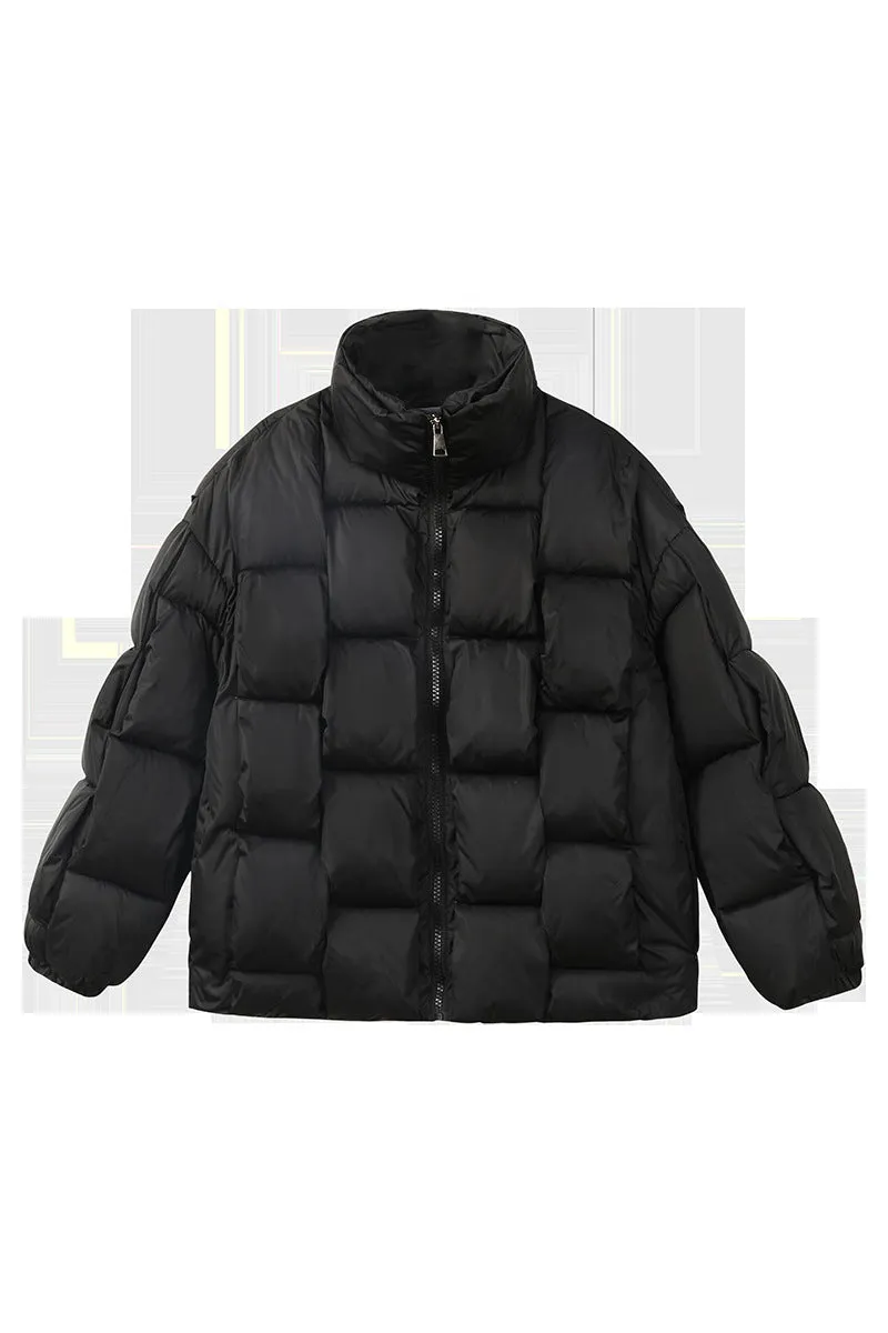 Casual Solid Patchwork Zipper Half A Turtleneck Outerwear(5 Colros)