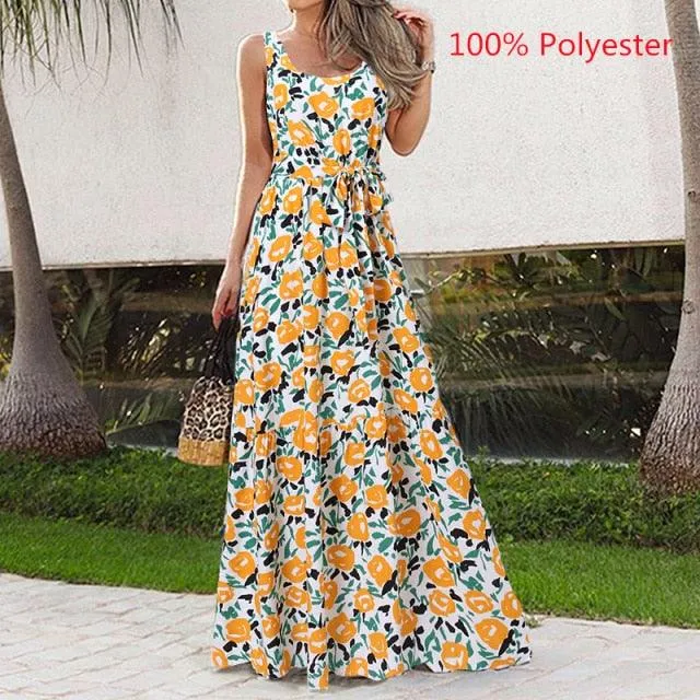 Celmia Vintage Leopard Print Sleeveless Pleated Ruffle Dress