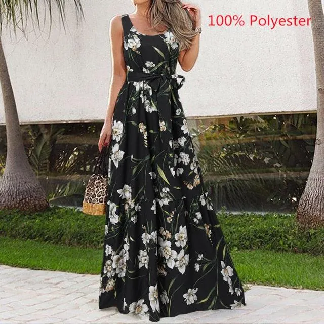 Celmia Vintage Leopard Print Sleeveless Pleated Ruffle Dress