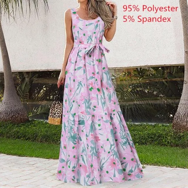 Celmia Vintage Leopard Print Sleeveless Pleated Ruffle Dress
