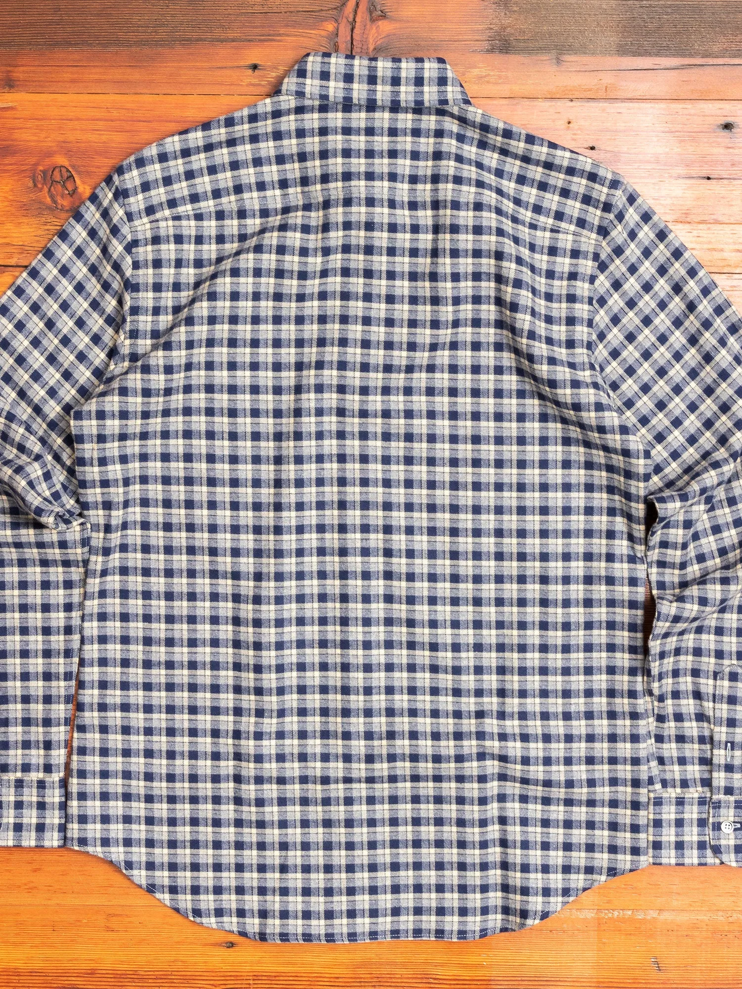 Check Flannel Button-Down Shirt in Navy