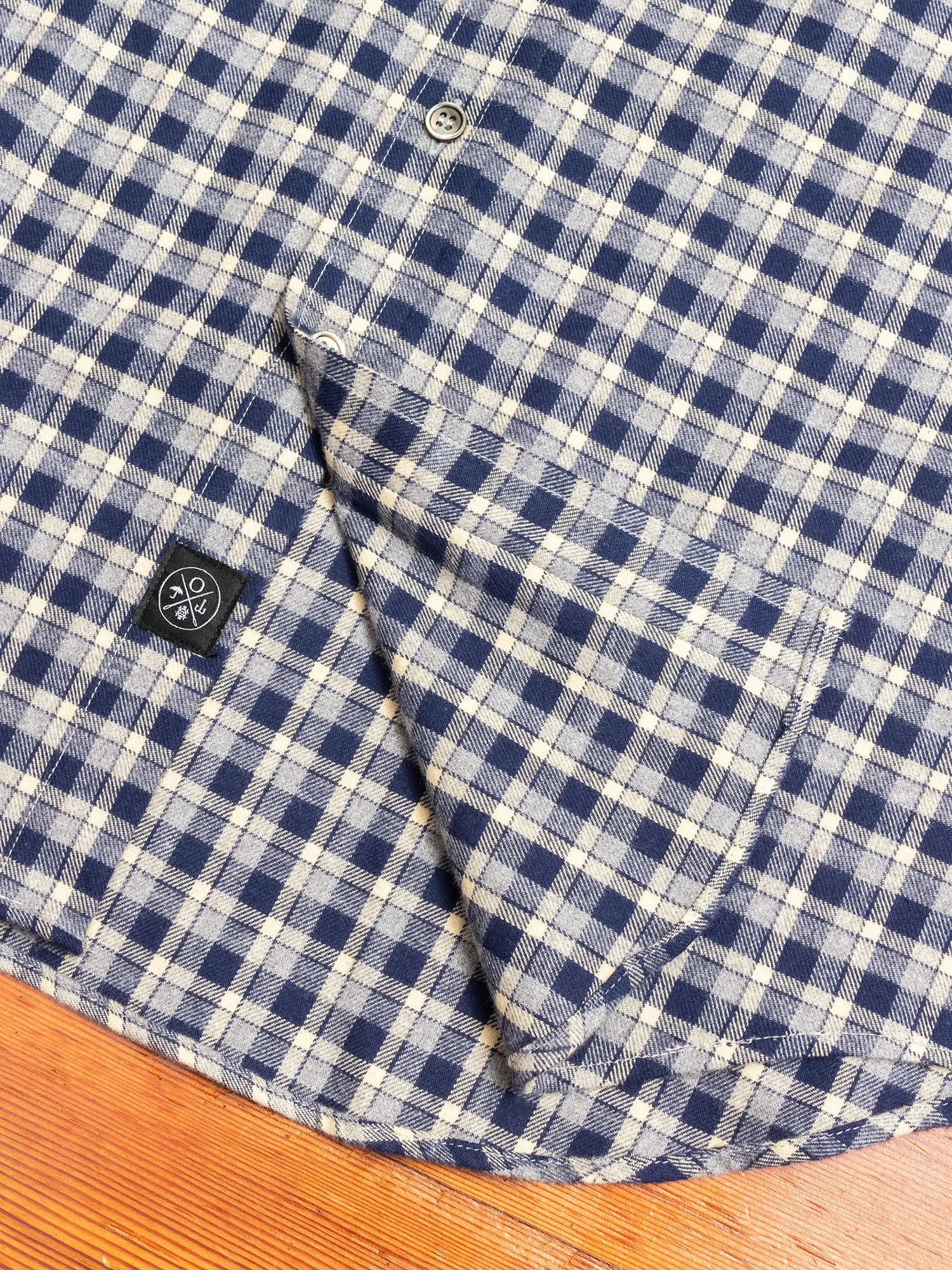 Check Flannel Button-Down Shirt in Navy
