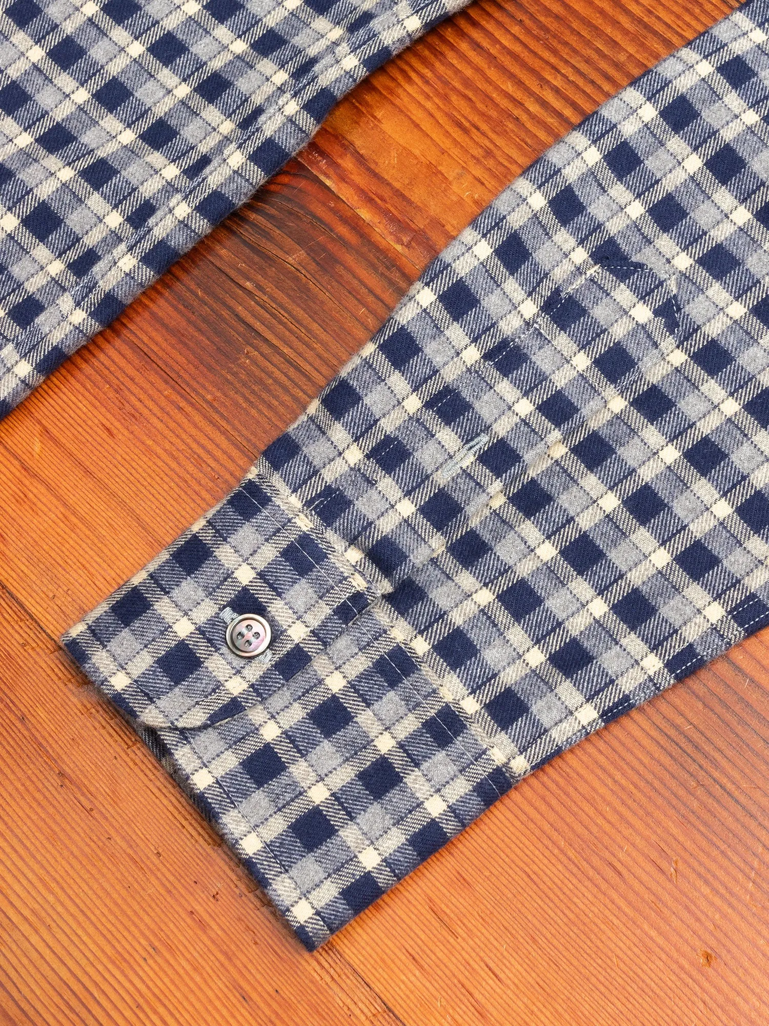 Check Flannel Button-Down Shirt in Navy