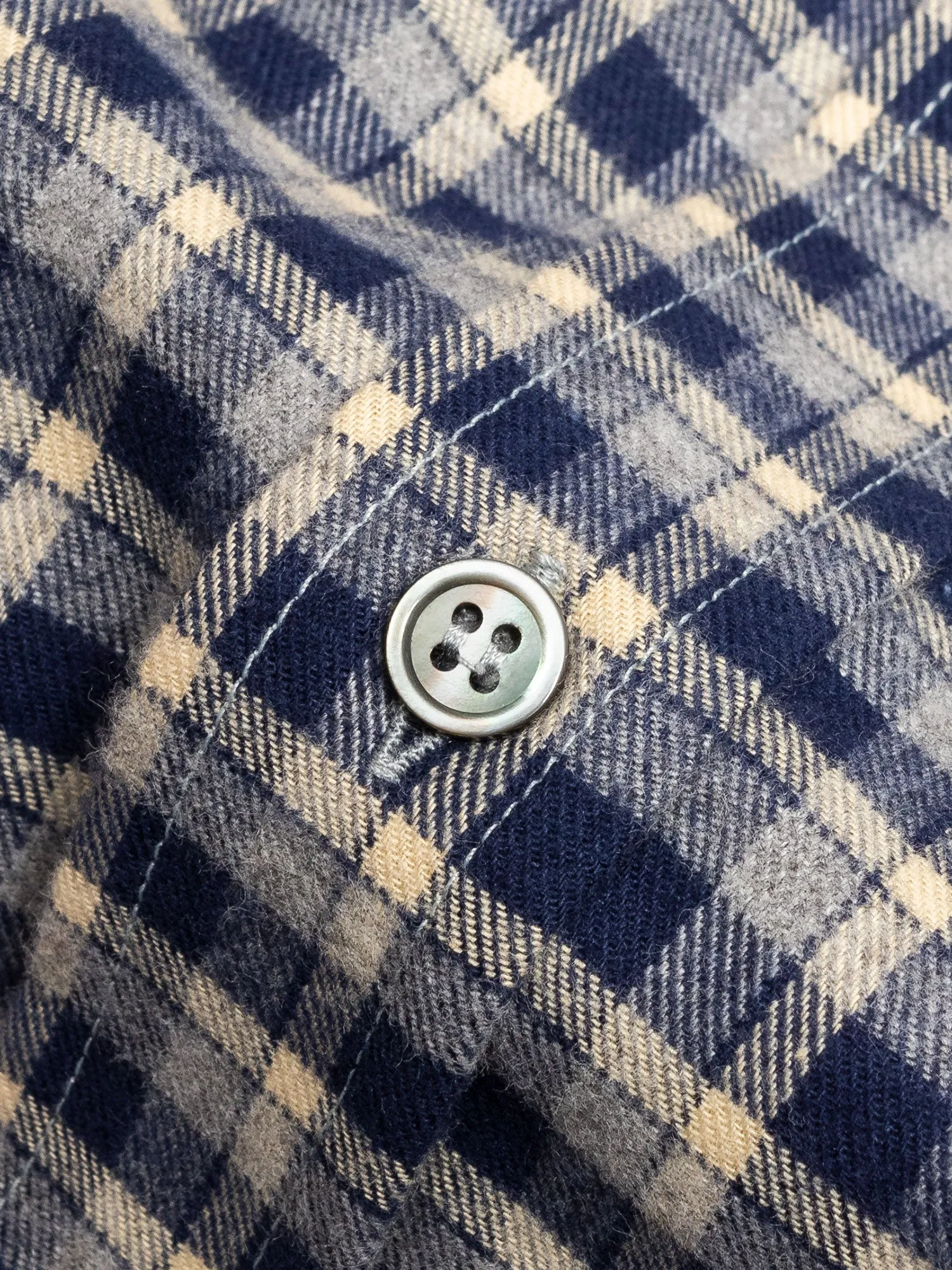 Check Flannel Button-Down Shirt in Navy