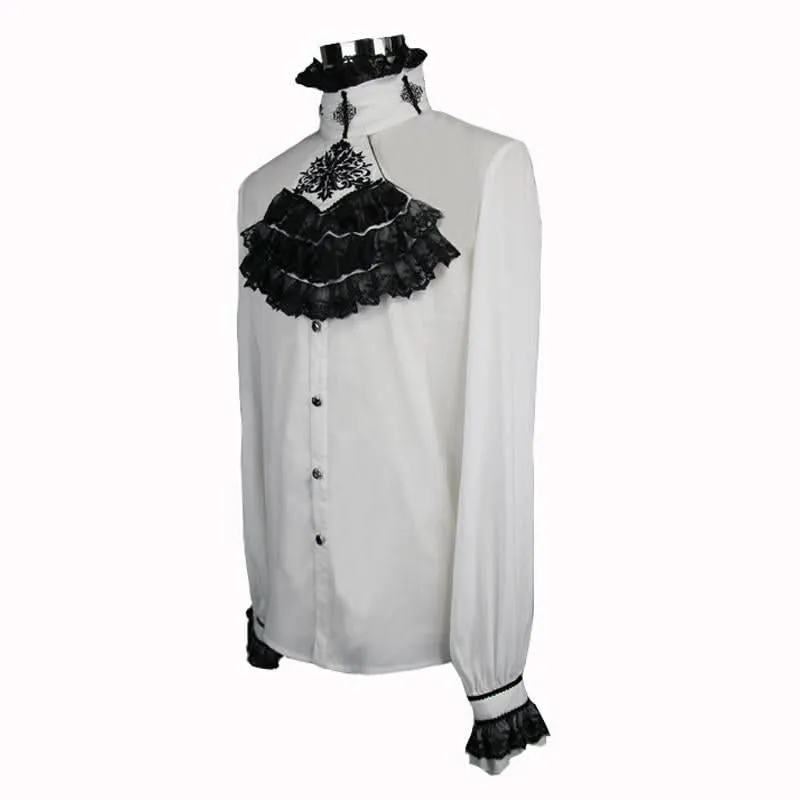 Chemise boutonnée gothique 'Dead Again' avec volants
