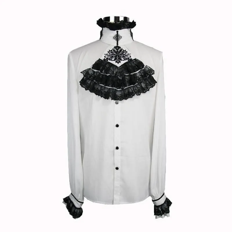 Chemise boutonnée gothique 'Dead Again' avec volants