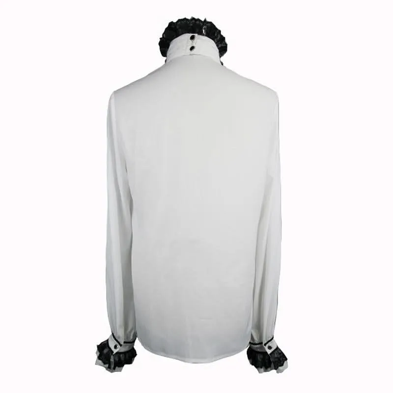 Chemise boutonnée gothique 'Dead Again' avec volants