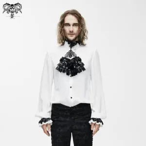 Chemise boutonnée gothique 'Dead Again' avec volants