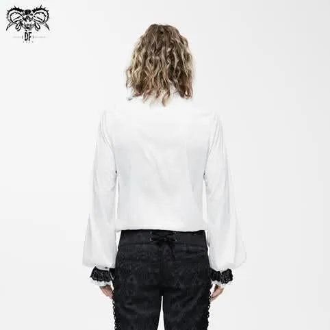 Chemise boutonnée gothique 'Dead Again' avec volants