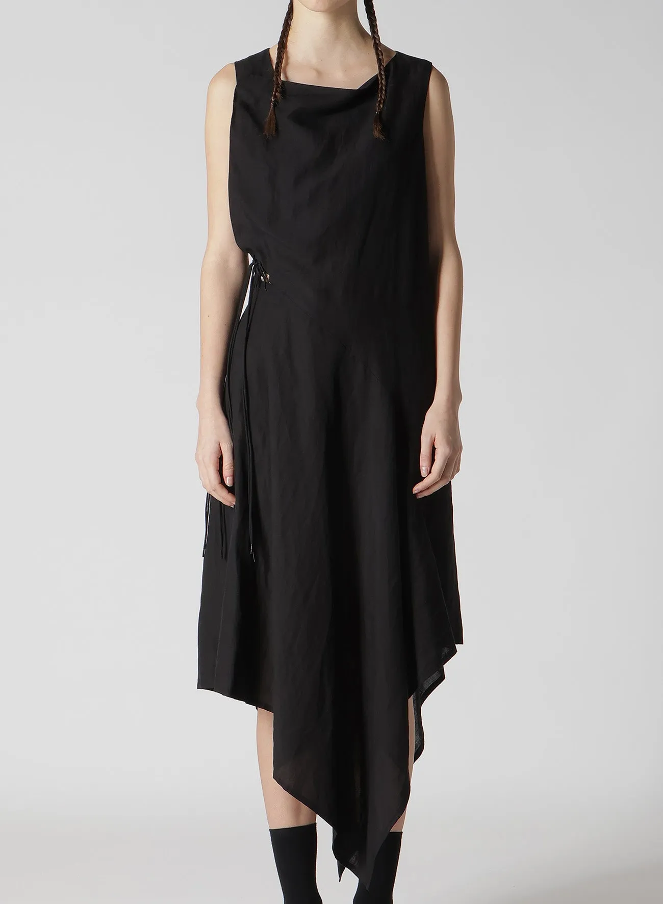 CLEAR LAWN WAIST LAVE-UP DRESS