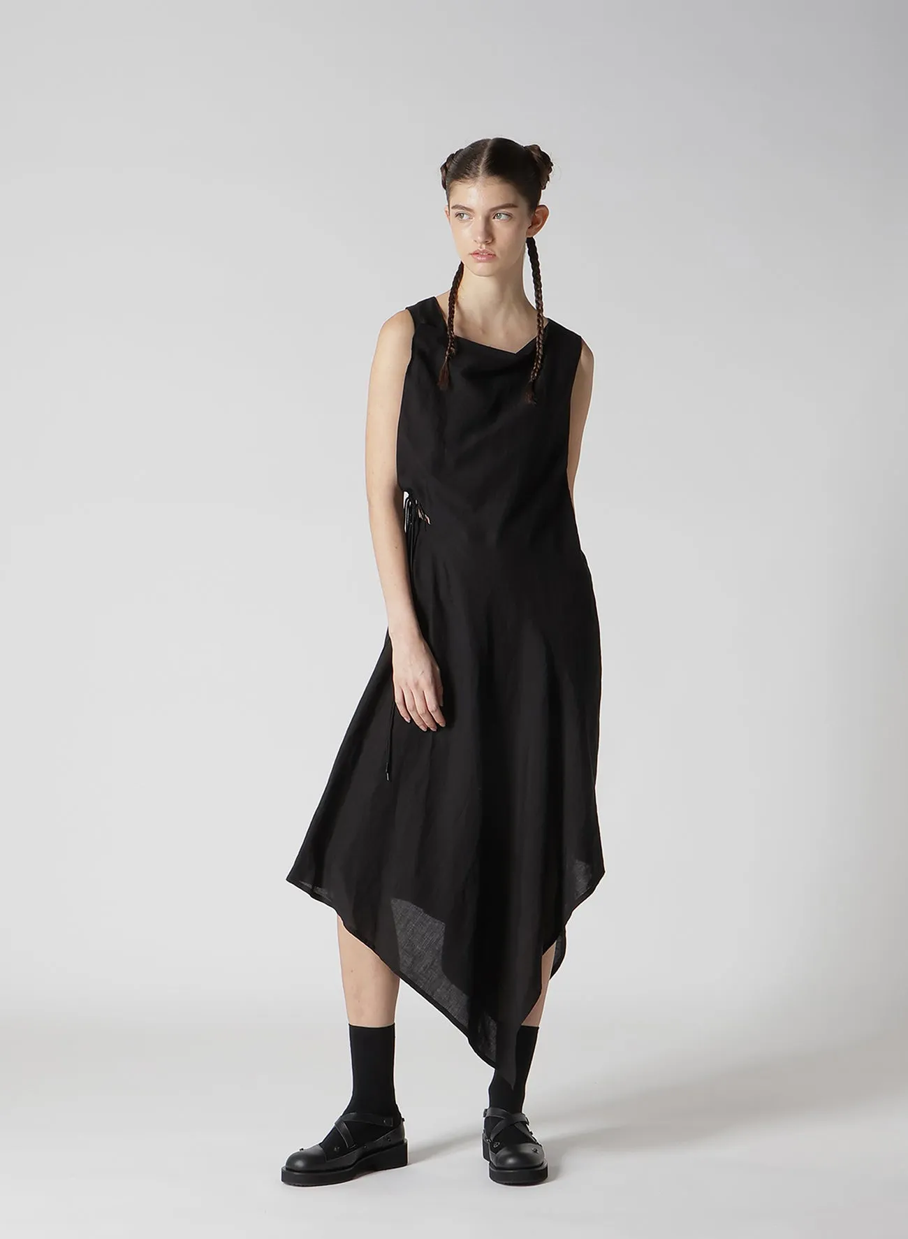 CLEAR LAWN WAIST LAVE-UP DRESS