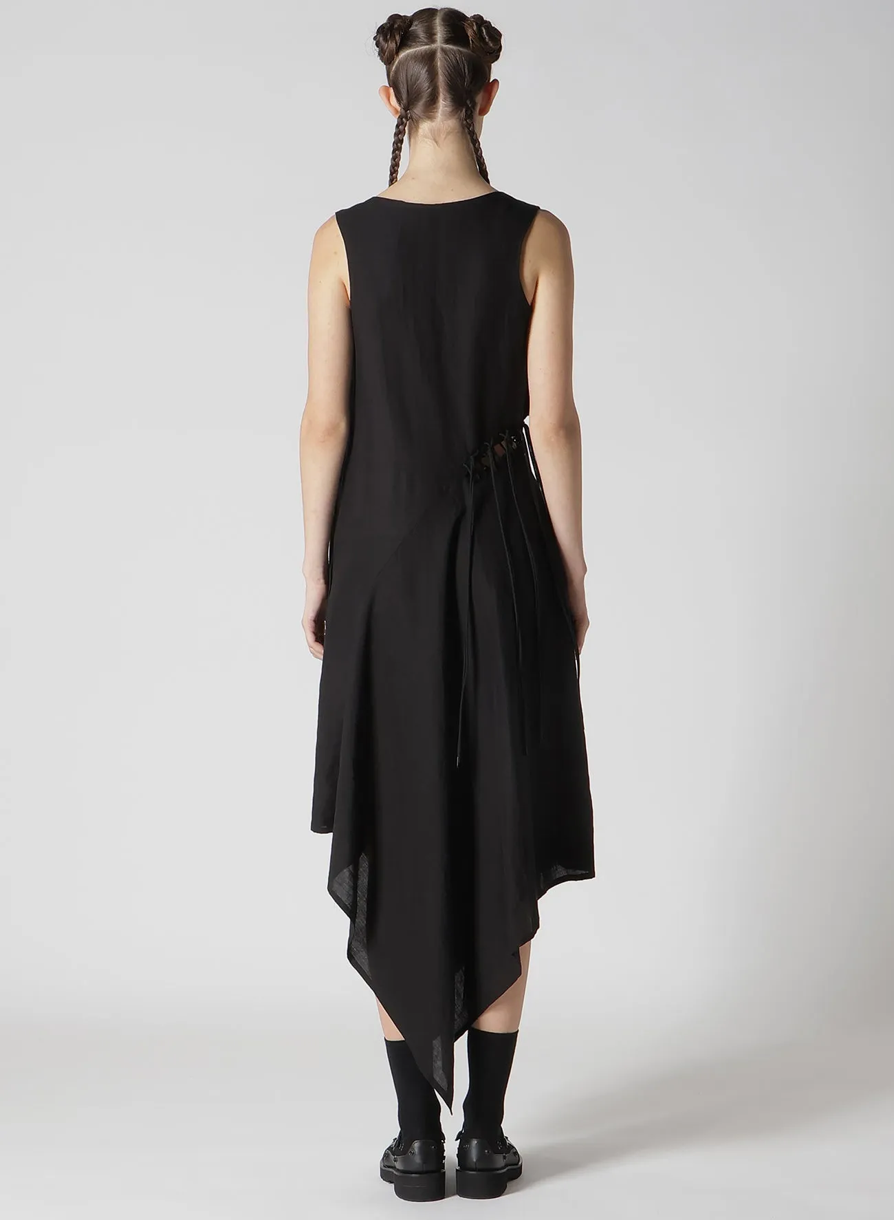 CLEAR LAWN WAIST LAVE-UP DRESS