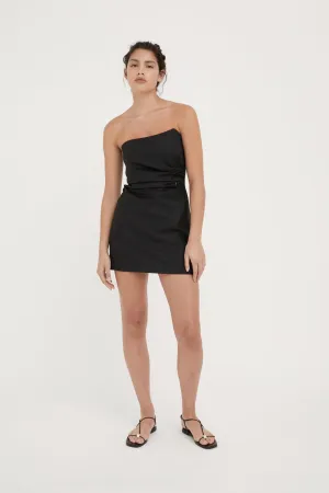 CLEMENTINE WOOL MINI DRESS - BLACK