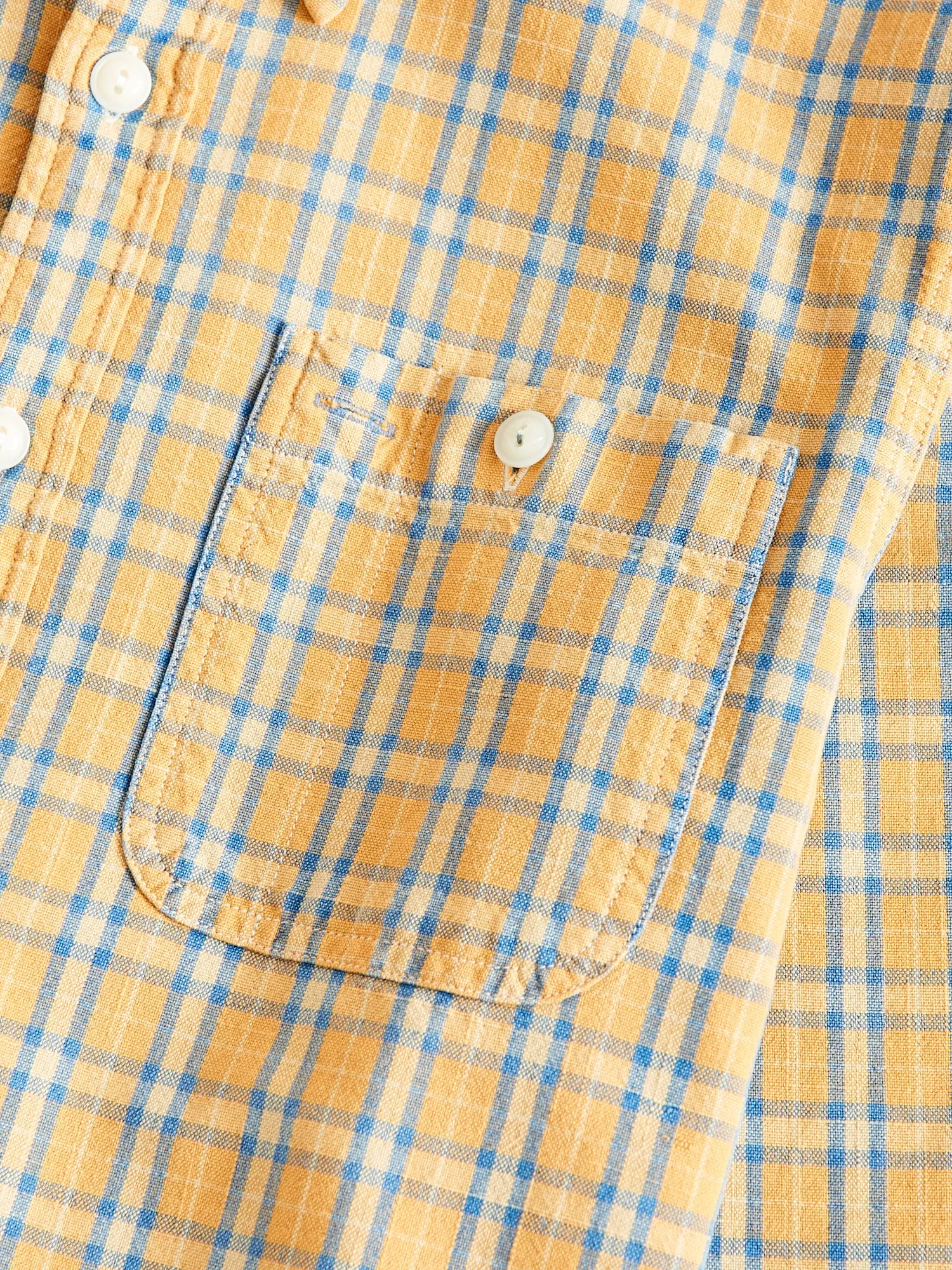 Cody Work Shirt in Tan/Indigo