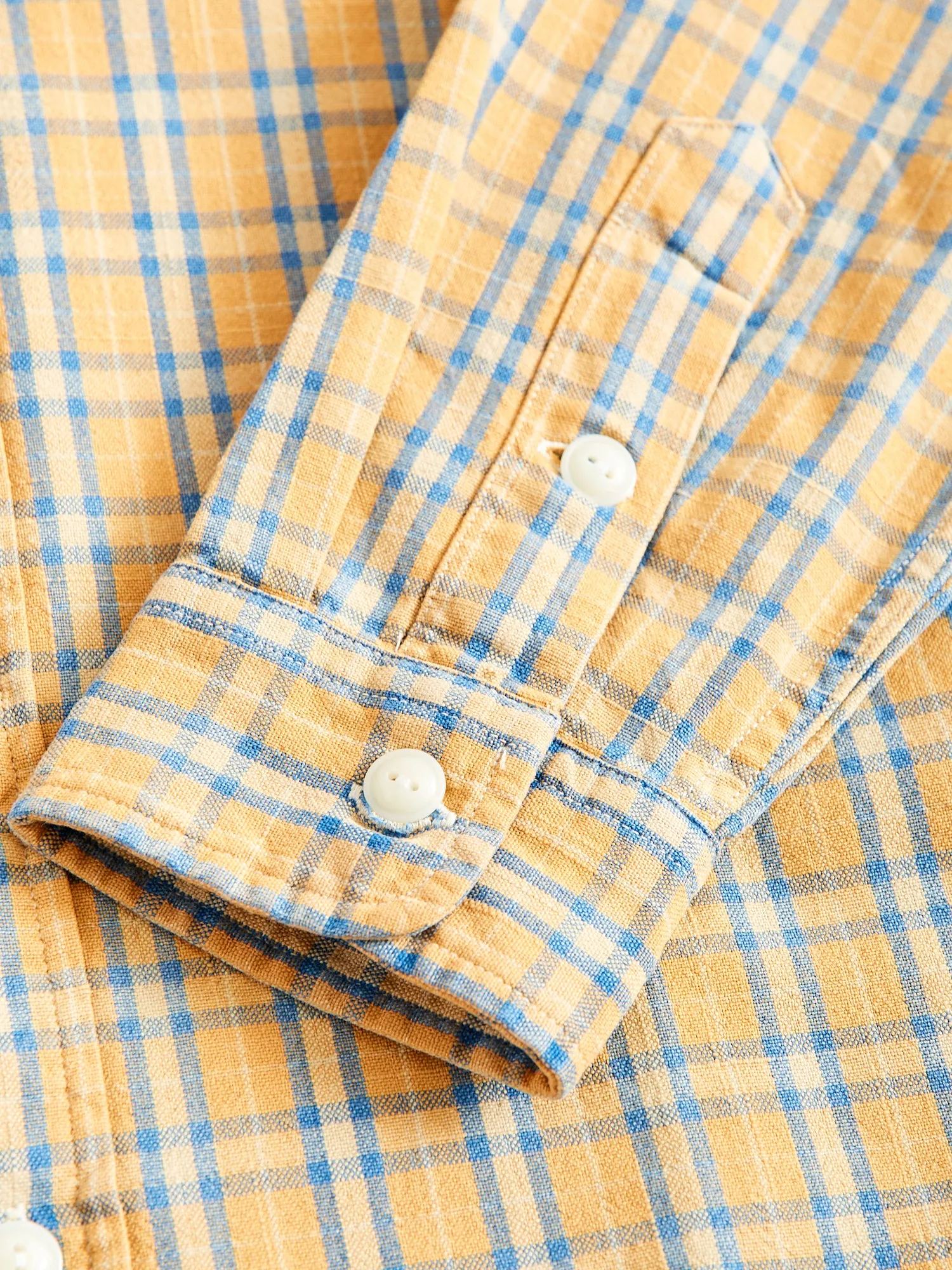 Cody Work Shirt in Tan/Indigo