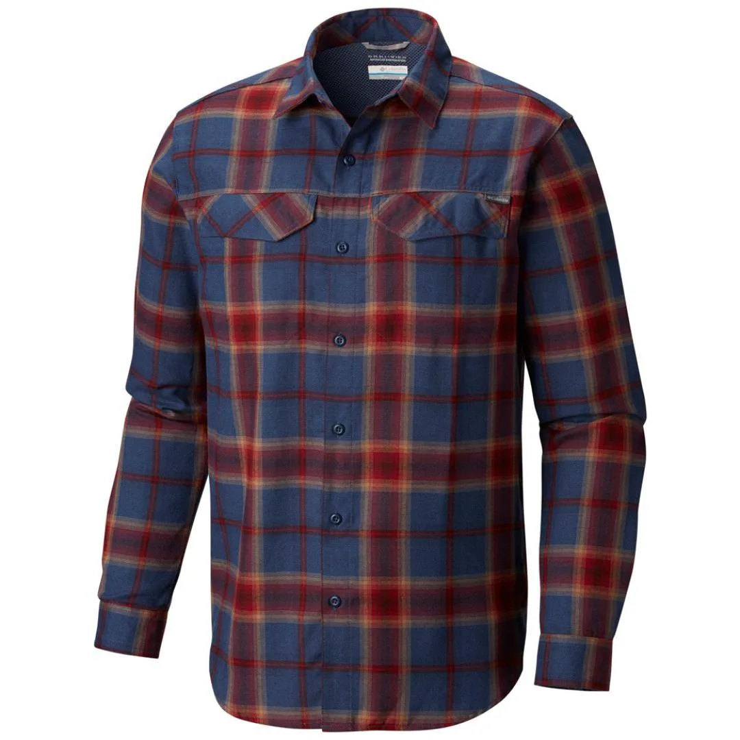 Columbia Men Navy Blue Silver Ridge Flannel Long Sleeve Shirt