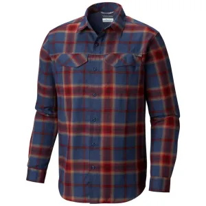 Columbia Men Navy Blue Silver Ridge Flannel Long Sleeve Shirt