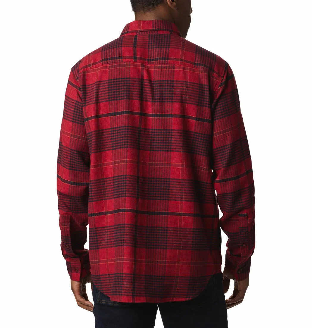Columbia Men Red Cornell Woods Flannel Long Sleeve Shirt