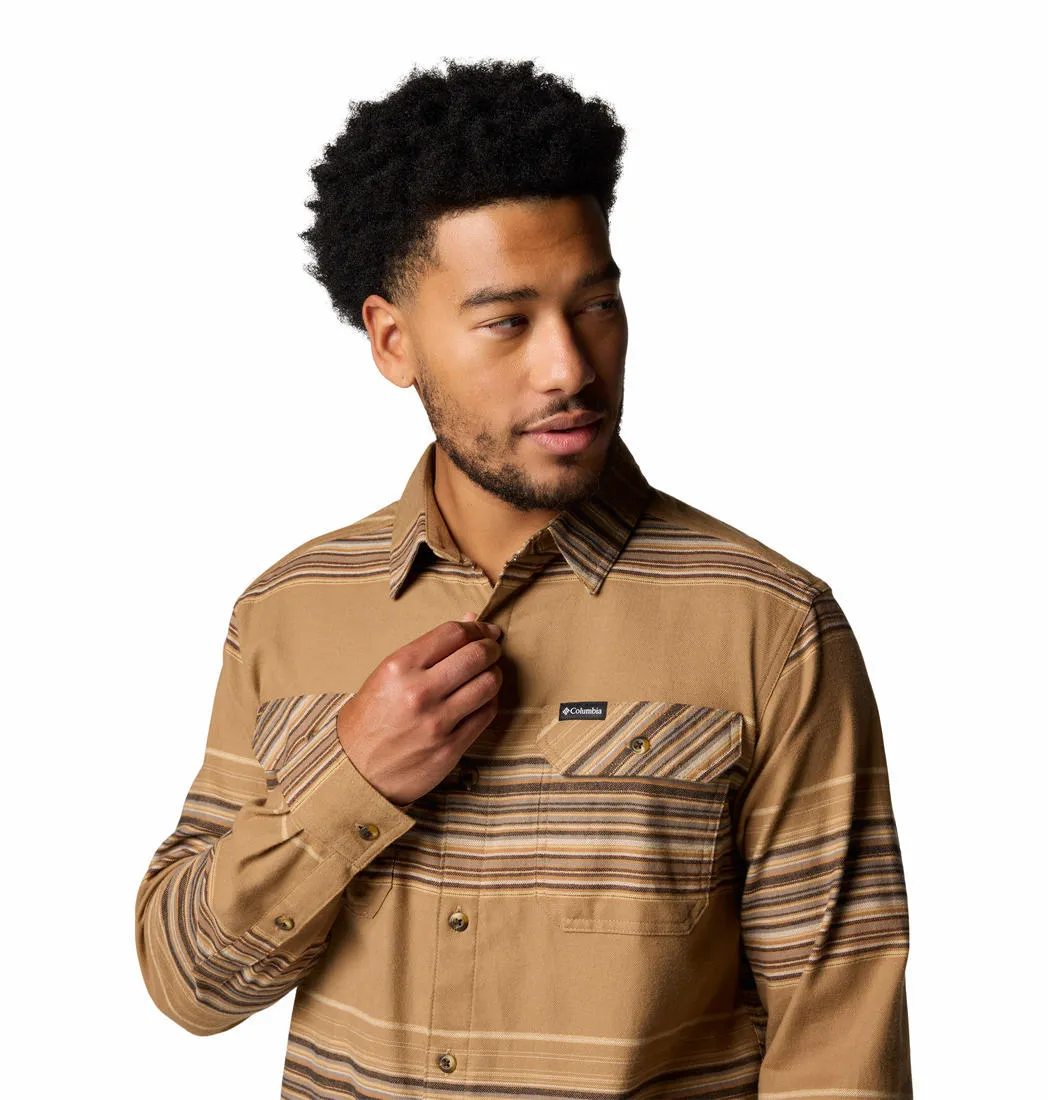 Columbia Mens Brown Flare Gun Stretch Flannel Long Sleeve Shirt