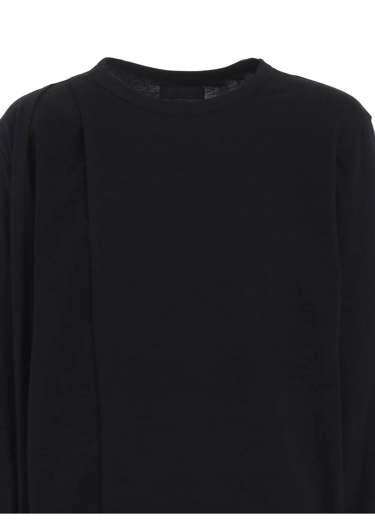COTTON JERSEY CRAPE de CHINE ASYMMETRICAL L/S T-SHIRT