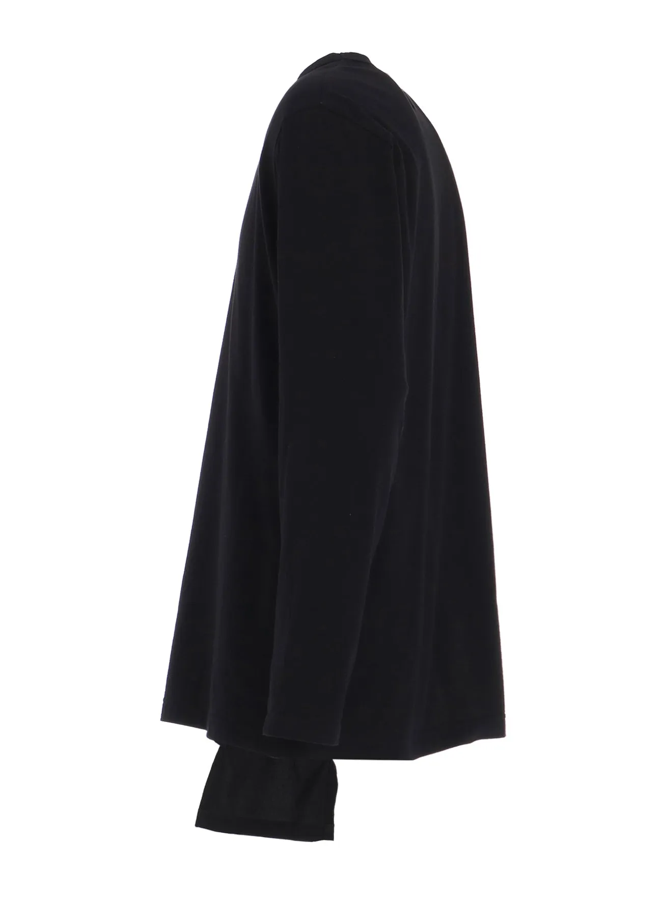 COTTON JERSEY CRAPE de CHINE ASYMMETRICAL L/S T-SHIRT