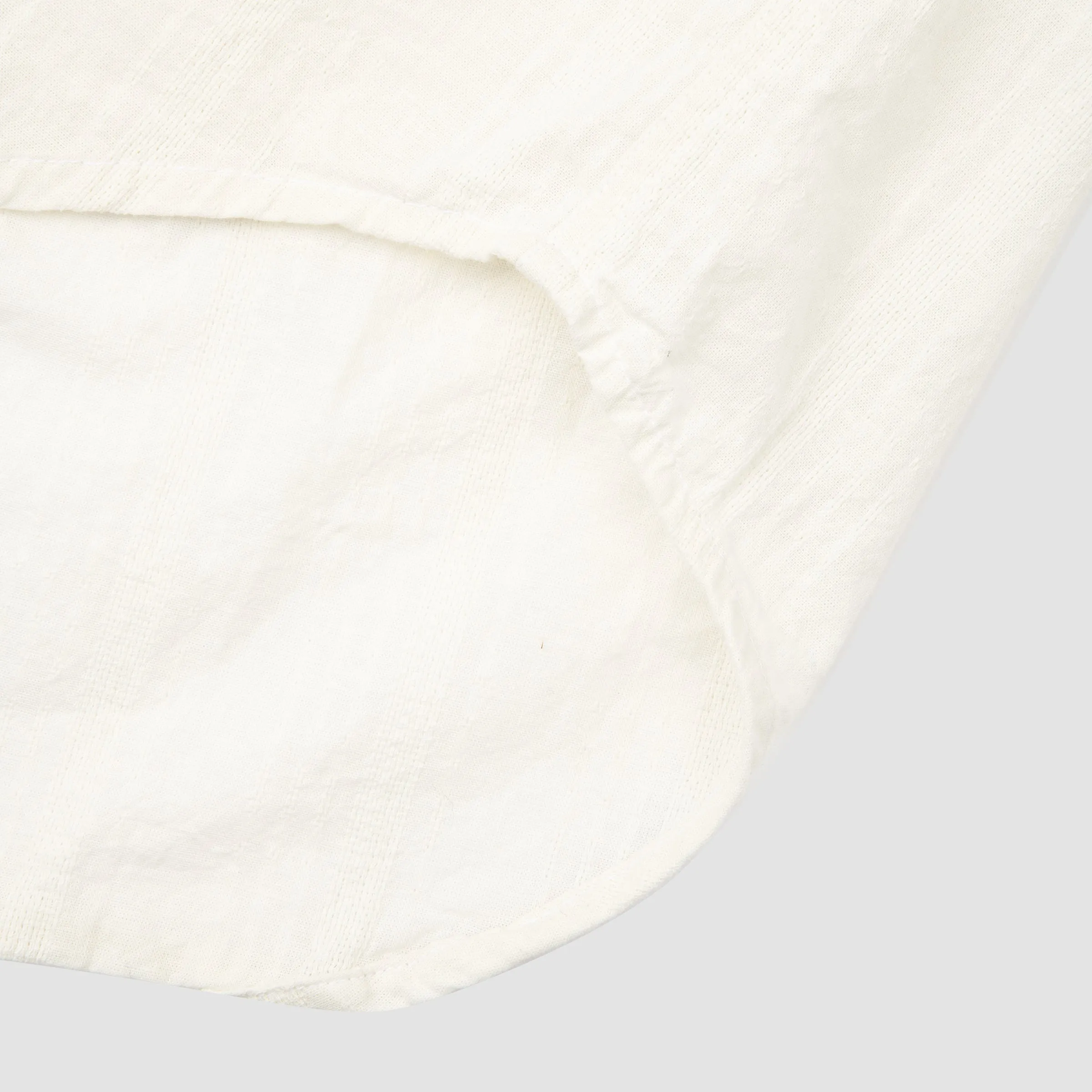 Cotton Linen Dobby Stripe Button Down Cream