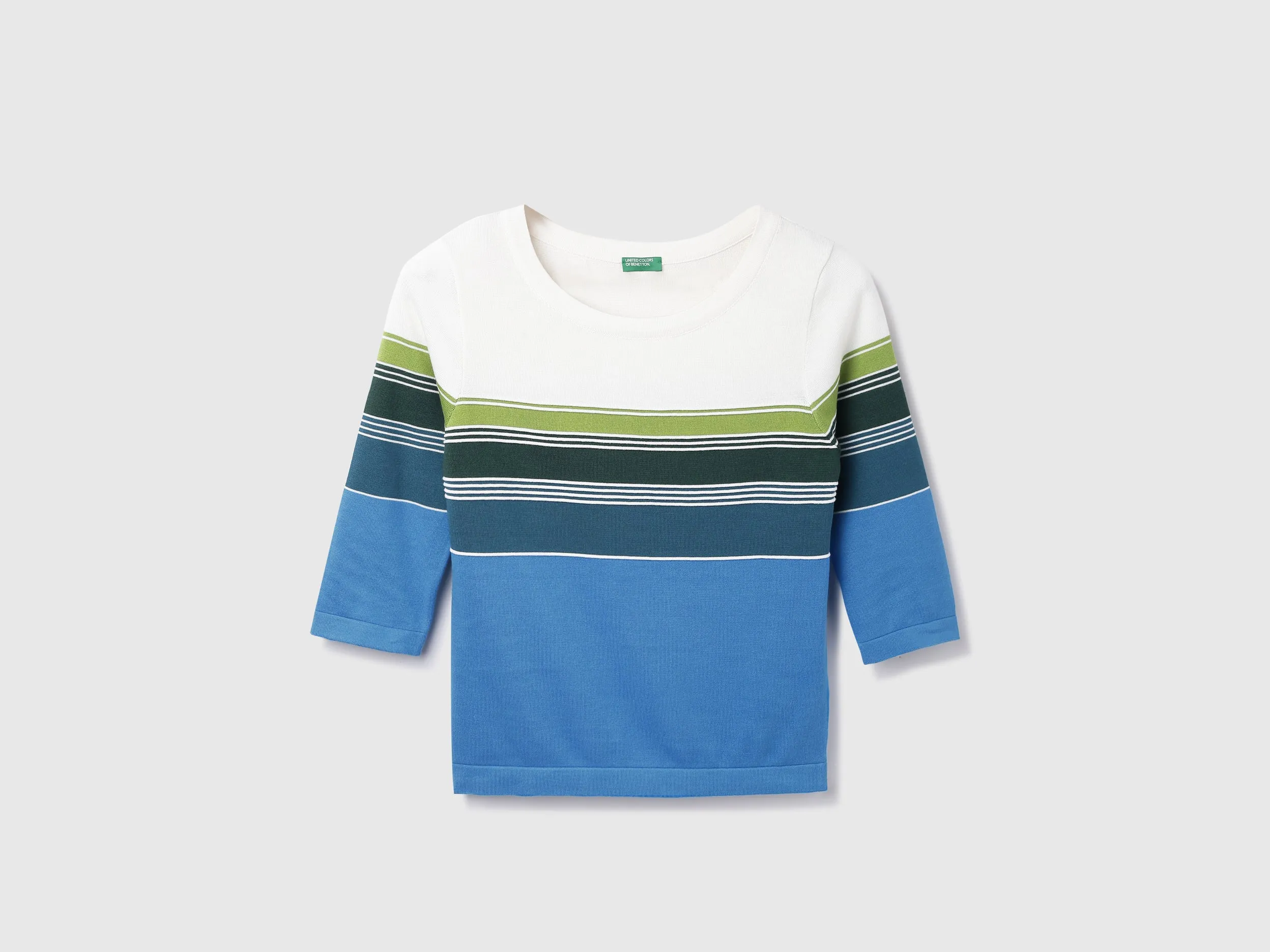 Cotton Striped Round Neck Women Tops