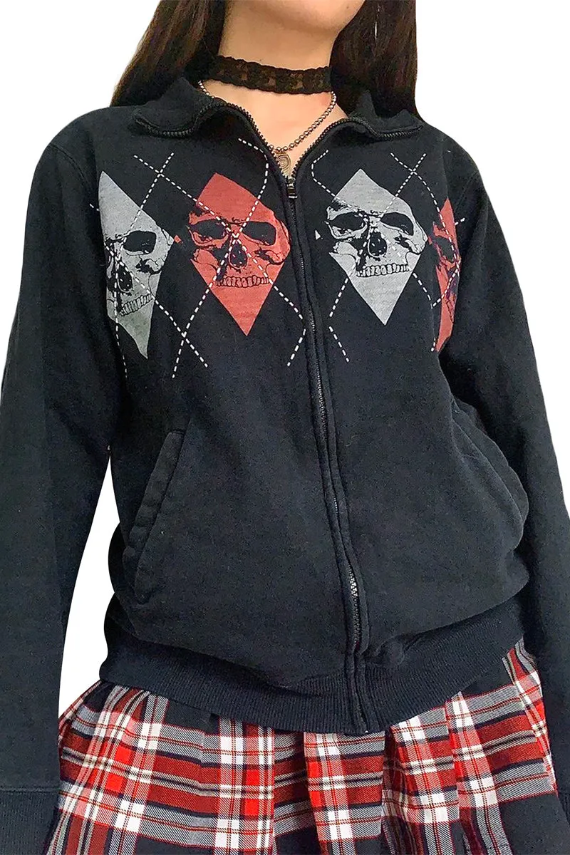 CR3402 Skull Zip-up Jacket Outerwear